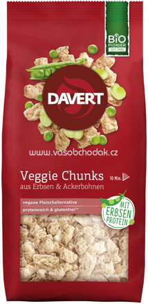 Davert Veggie Chunks aus Erbsen & Ackerbohnen, 100g
