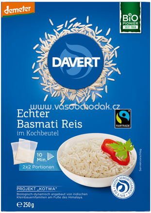 Davert Echter Basmati Reis im Kochbeutel, 250g