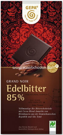 GEPA Tafelschokolade Grand Noir Edelbitter 85%, 100g