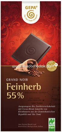 GEPA Tafelschokolade Grand Noir Feinherb 55%, 100g