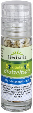 Herbaria Kräuter Brotzeitsalz, mini Mühle, 13g