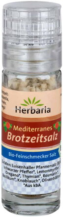Herbaria Mediterranes Brotzeitsalz, mini Mühle, 15g