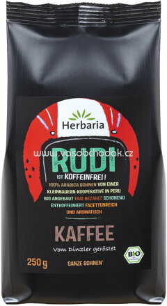Herbaria Rudi Kaffee, entkoffeiniert, ganze Bohnen, 250g