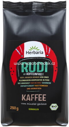 Herbaria Rudi Kaffee, entkoffeiniert, gemahlen, 250g