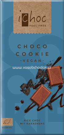iChoc Choco Cookie Reis Schokolade mit Schoko Cookies, 80g