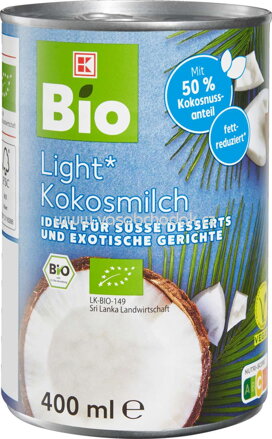 K-Bio Light Kokosmilch, 400 ml