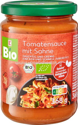 K-Bio Tomatensauce mit Sahne, 368g