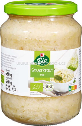 K-Bio Sauerkraut, mild, Glas, 720 ml