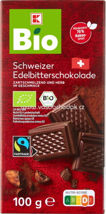 K-Bio Schweizer Edelbitterschokolade, 100g