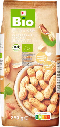 K-Bio Erdnüsse in der Schale, geröstet, 250g