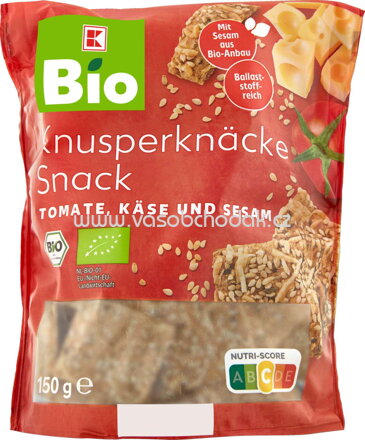 K-Bio Knusperknäcke Snack Tomate, Käse und Sesam, 150g