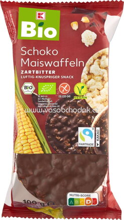 K-Bio Schoko Maiswaffeln Zartbitter, 100g