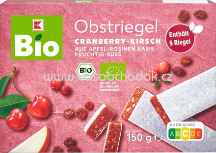 K-Bio Obstriegel Cranberry Kirsch, 5 St, 150g