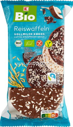 K-Bio Reiswaffeln Vollmilch Kokos, 100g