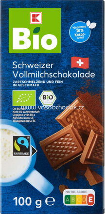 K-Bio Schweizer Vollmilchschokolade, 100g