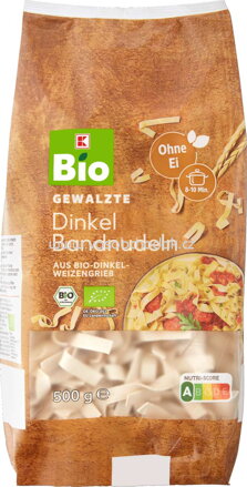 K-Bio Gewalzte Dinkel Bandnudeln, 500g