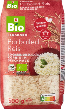 K-Bio Langkorn Parboiled Reis, 500g