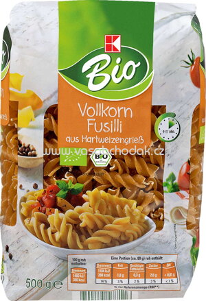 K-Bio Vollkorn Fusilli, 500g