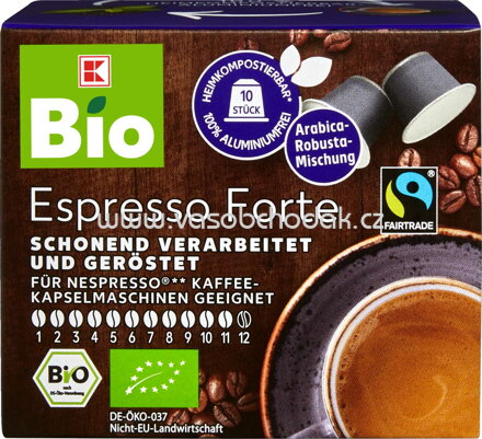 K-Bio Kaffeekapseln Espresso Forte, 10x5,2g