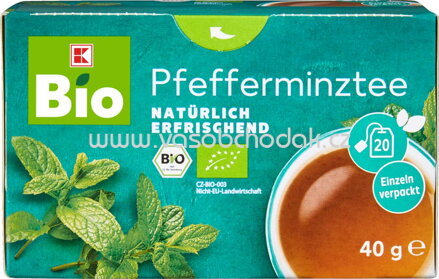 K-Bio Pfefferminztee, natürlich erfrischend, 20 Beutel