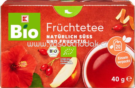 K-Bio Früchtetee, natürlich süss und fruchtig, 20 Beutel