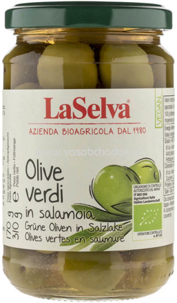 LaSelva Grüne Oliven mit Stein in Salzlake, 310g