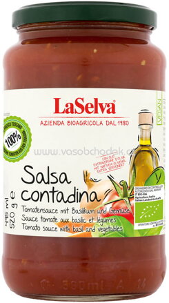 LaSelva Tomatensauce mit Gemüse und Olivenöl, 520g