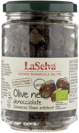 LaSelva Schwarze getrocknete Oliven entsteint, 120g