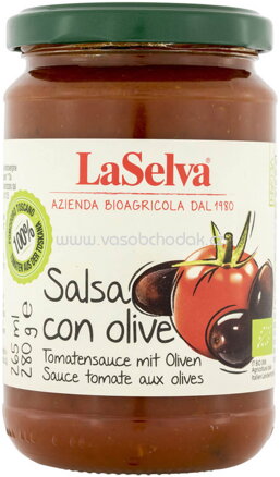 LaSelva Tomatensauce mit Oliven, 280g