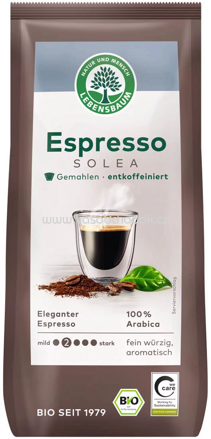 Lebensbaum Espresso Solea, entkoffeiniert, gemahlen, 250g