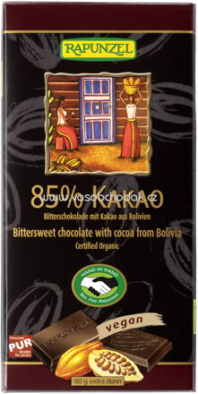 Rapunzel Bitterschokolade 85% Kakao, 80g