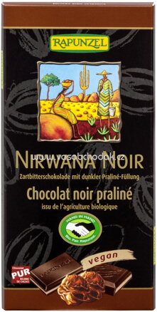 Rapunzel Nirwana Noir 55% Kakao mit dunkler Praliné-Füllung, 100g