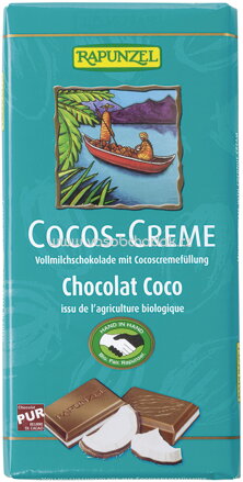 Rapunzel Vollmilch Schokolade Cocos-Creme gefüllt, 100g