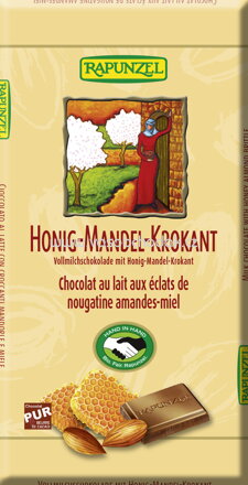 Rapunzel Vollmilch Schokolade Honig-Mandel-Krokant HIH, 100g