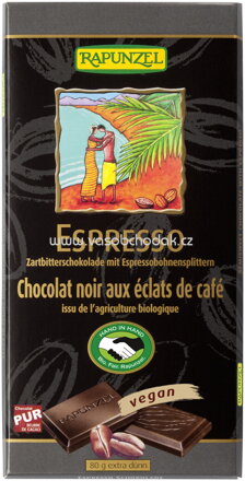 Rapunzel Zartbitter Schokolade 51% Kakao mit Espressobohnensplittern, 80g