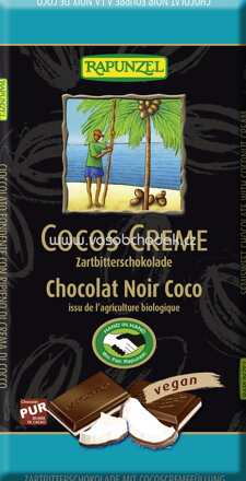 Rapunzel Zartbitter Schokolade Cocos-Creme gefüllt, 100g