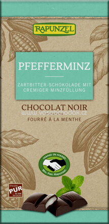 Rapunzel Zartbitter Schokolade mit Pfefferminzfüllung, 100g