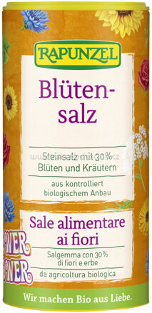 Rapunzel Blütensalz Flower Power, Steinsalz mit 30% Blüten und Kräutern, 90g