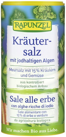 Rapunzel Kräutersalz jodiert mit 15% Kräutern und Gemüse, 125g