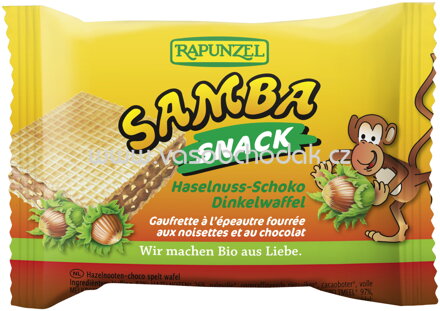 Rapunzel Samba Snack, Haselnuss-Schoko Schnitte, 25g