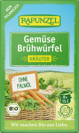 Rapunzel Gemüse-Brühwürfel mit Kräutern, mit Bio-Hefe, 84g