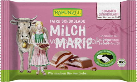 Rapunzel Milch Marie Schokolade mit rote Beeren-Joghurt-Füllung, 100g