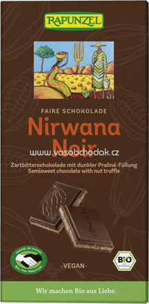 Rapunzel Nirwana Noir 55% Kakao mit dunkler Praliné-Füllung, 100g