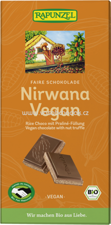 Rapunzel Nirwana Vegan Schokolade mit Praliné-Füllung, 100g