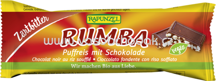 Rapunzel Rumba Puffreisriegel Zartbitter, 50g