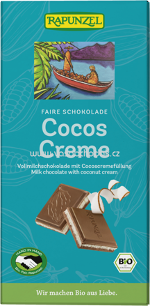 Rapunzel Vollmilch Schokolade Cocos-Creme gefüllt, 100g