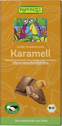 Rapunzel Vollmilch Schokolade mit Karamellfüllung, 100g
