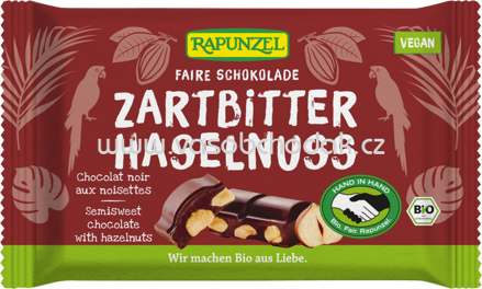 Rapunzel Zartbitter Schokolade 60% Kakao mit Haselnuss, 100g