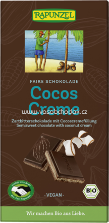 Rapunzel Zartbitter Schokolade Cocos-Creme gefüllt, 100g