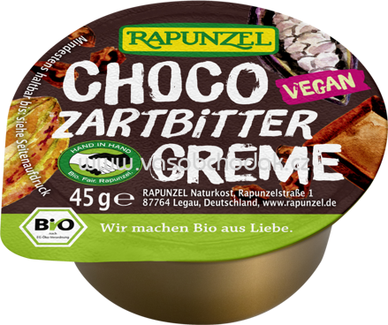 Rapunzel Choco, Zartbitter Creme, 45g